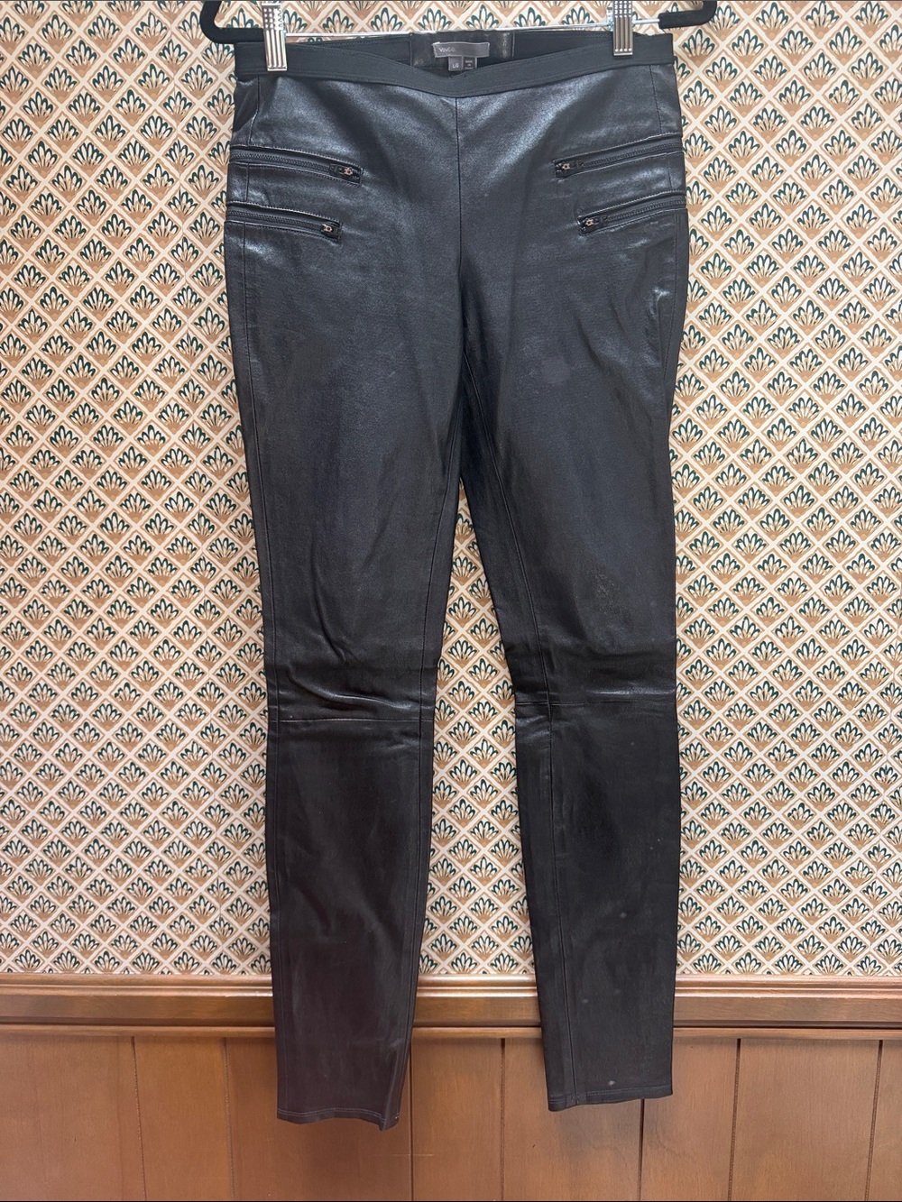 Vince Black Skinny Leather Pants Leggings